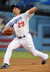 Dodgers pitcher Ted Lilly gave up two home runs in the first inning.