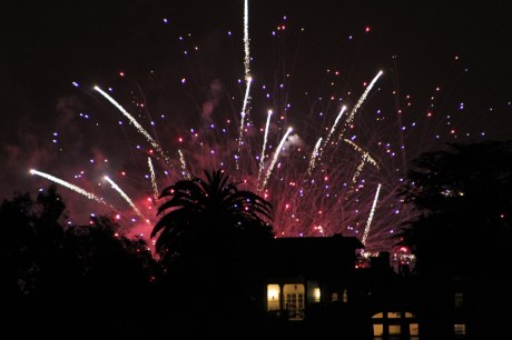 Friday Night Fireworks as seen from my front porch.