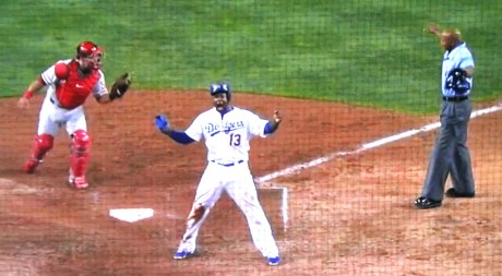 Shortstop Hanley Ramirez roars his mightiest after scoring the walk-off winning run.