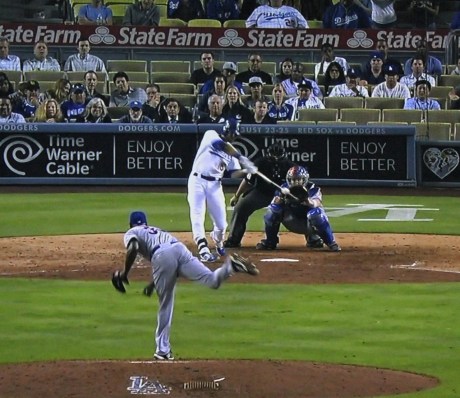 Andre Ethier pinches in a two-run homer in the ninth to tie the game. Adrian Gonzalez would go on to single in Yasiel "Don't Make Me Stop at First" Puig in the 12th.