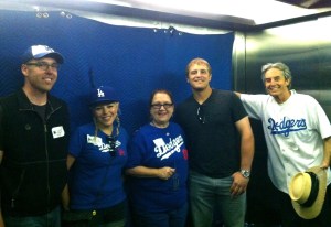Tim Federowicz, leaving for AAAlbuquerque, stopped for a photo in the stadium elevator.